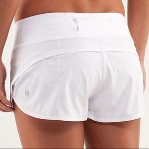LuluLemon white running shorts